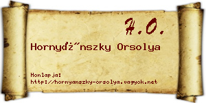 Hornyánszky Orsolya névjegykártya